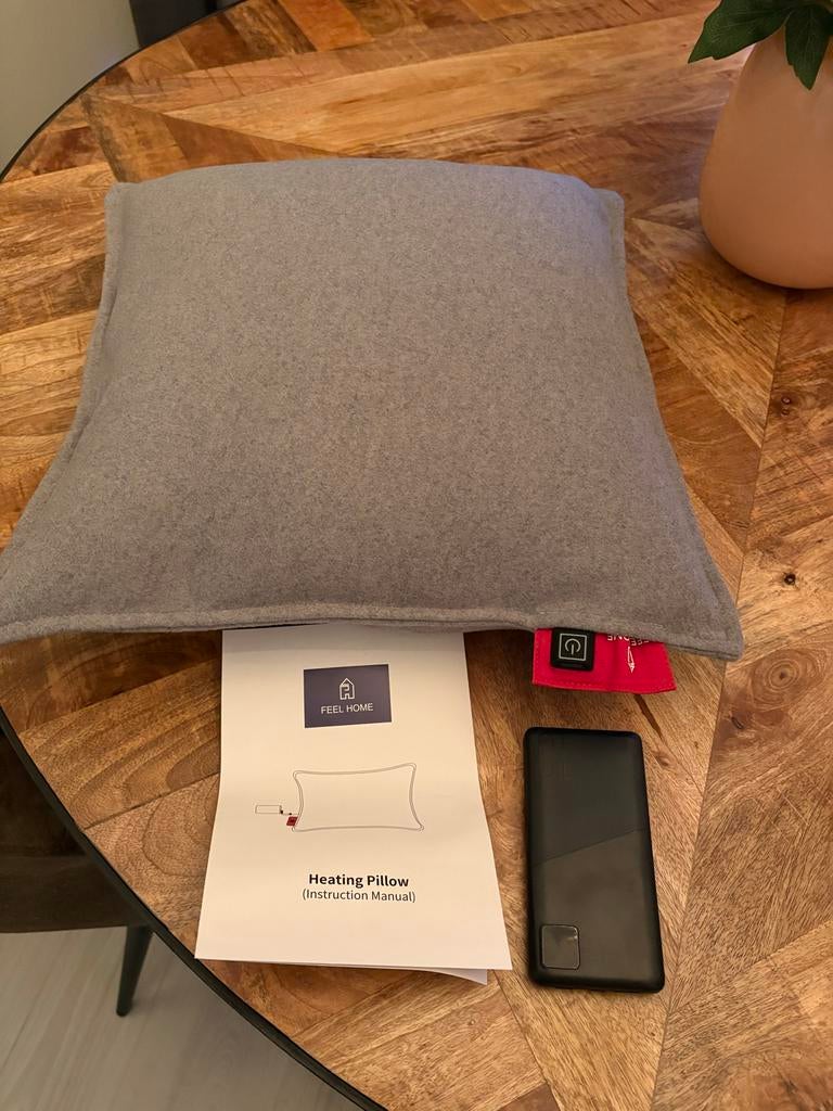 Feel Home Verwarmd Kussen Grijs 45x45cm, Huis en Inrichting, Woonaccessoires | Kussens, Ophalen of Verzenden, Nieuw, Grijs, Vierkant