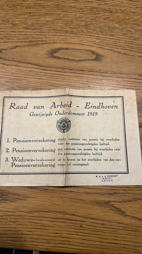 Oude folder ouderdomswet 1919, Verzamelen, Ophalen of Verzenden, Voor 1920, Tijdschrift