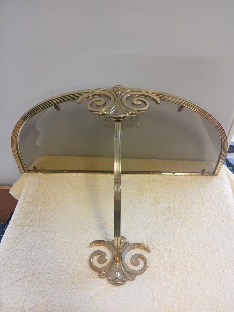 Vintage Messing Wandplank met Glasplaat - Decoratief, Ophalen of Verzenden, Gebruikt