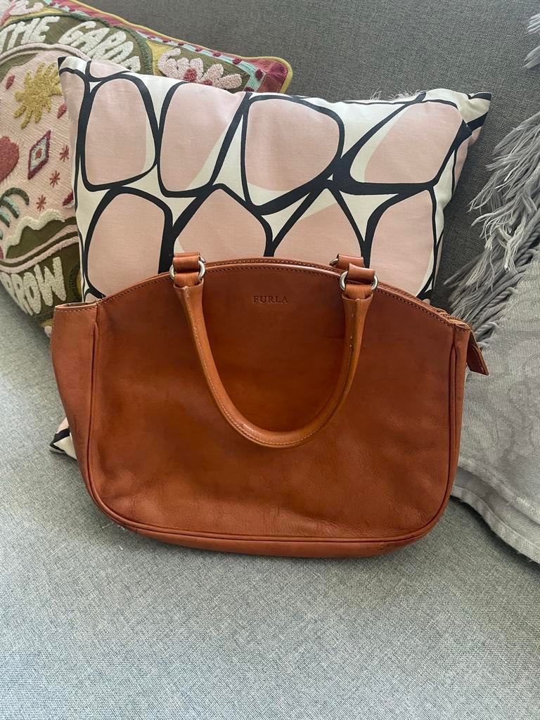 Furla handtas - Bruin leer, Ophalen of Verzenden, Gebruikt, Bruin, Handtas