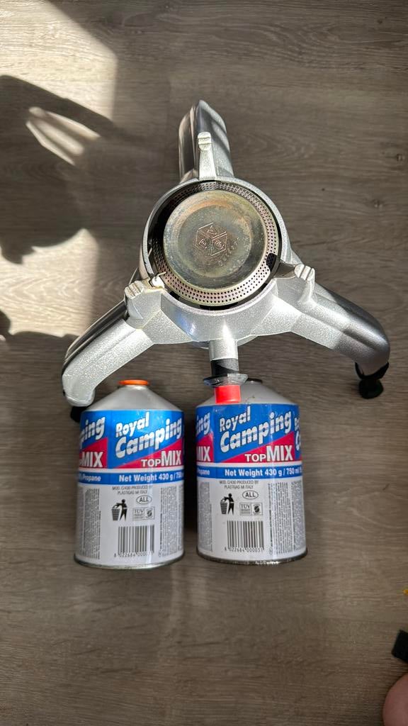 Complete Camping Kookset: PVG Outdoor Brander + 2x Gas 750ml, Ophalen, Gebruikt