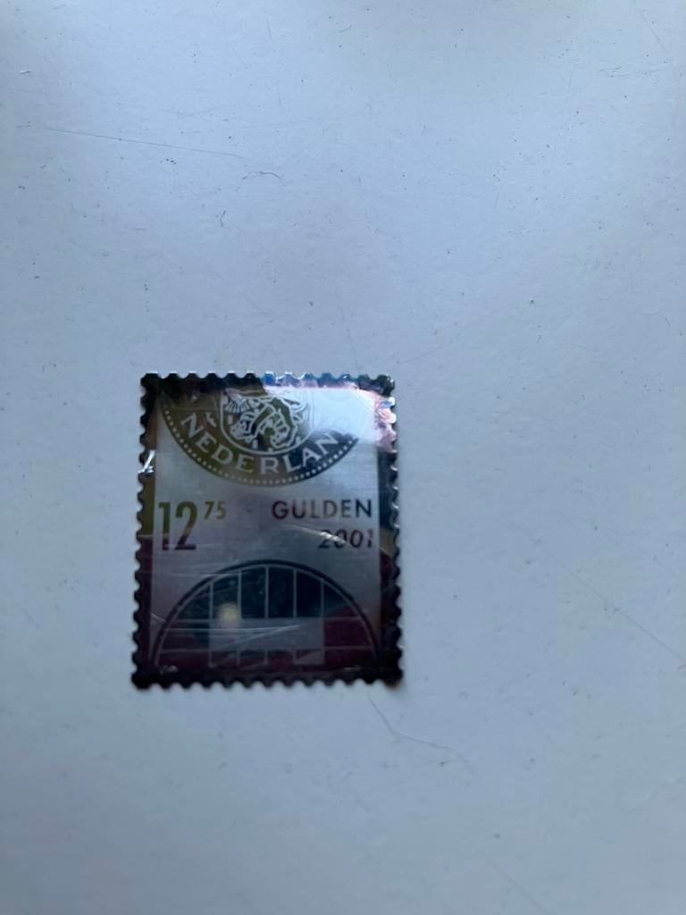 Zilveren postzegel 2001 waarde f12,75 postfris, Ophalen of Verzenden, Na 1940, Postfris
