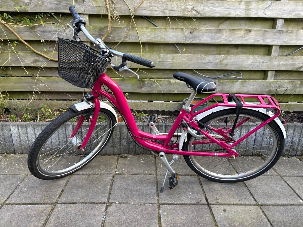 Mooie Meisjes Pukyfiets 24 inch MET naafdynamo roze, Fietsen en Brommers, Fietsen | Meisjes, Ophalen, Gebruikt, 24 inch, Versnellingen