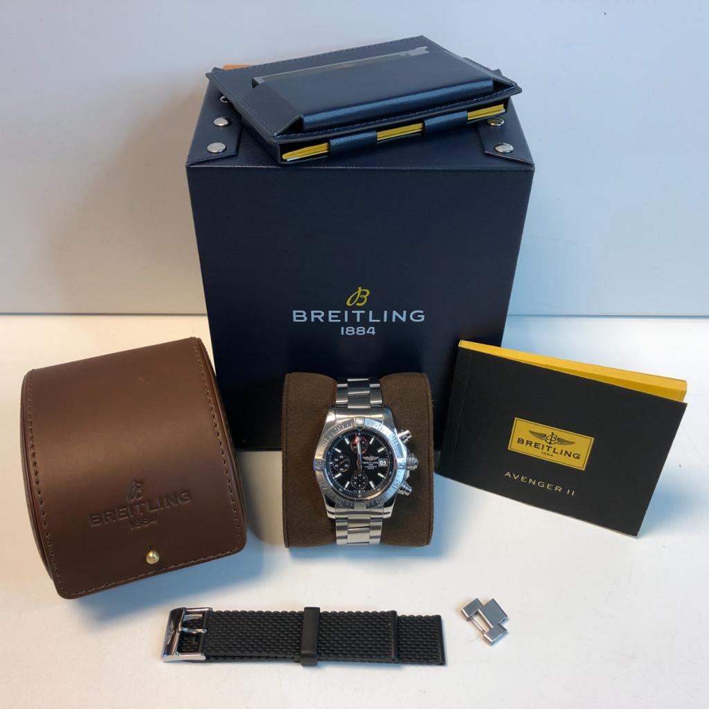 Breitling Avenger II 43mm | Compleet met doos en papieren, Flex Ltd., Zo goed als nieuw, https://flex.com/contact-us, Nobelstraat 10, 5807 GA Oostrum LB, Limburg, Nederland
