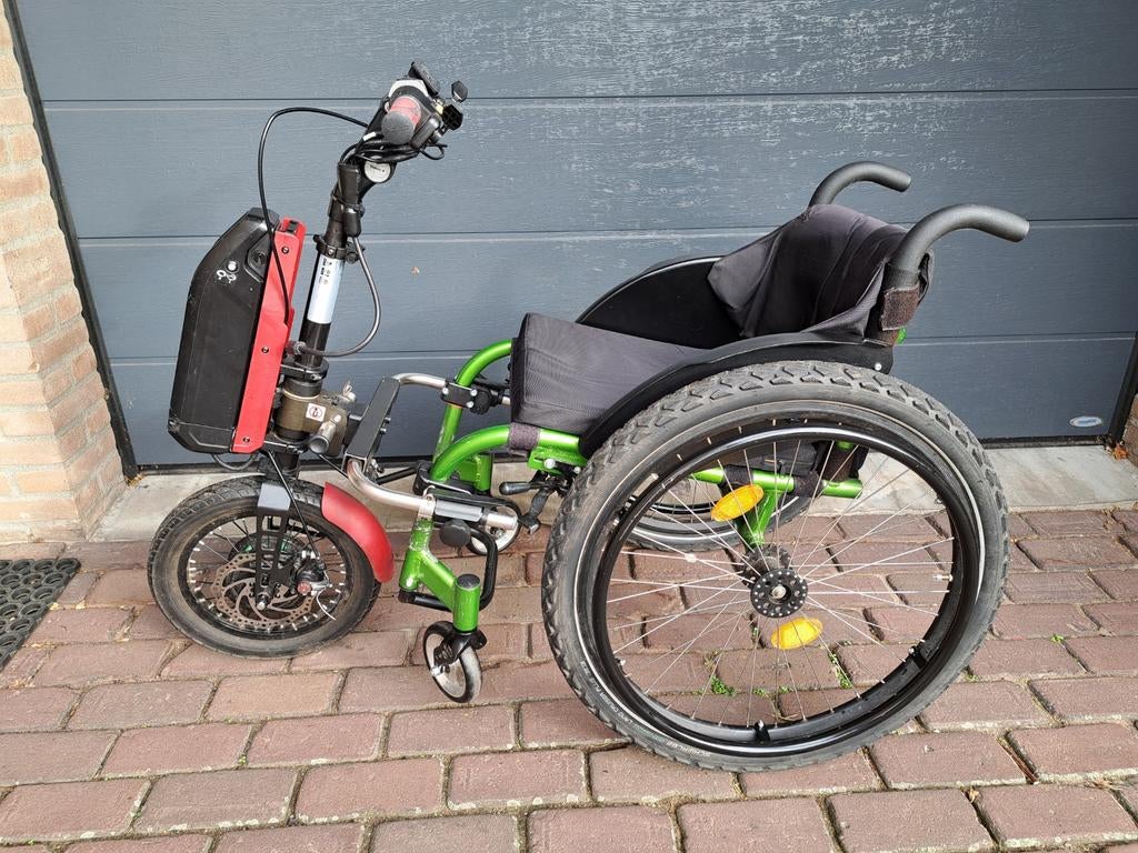 Sunrise handbike Empulse F55 met quikie rolstoel, Diversen, Ophalen, Gebruikt, Handbewogen rolstoel