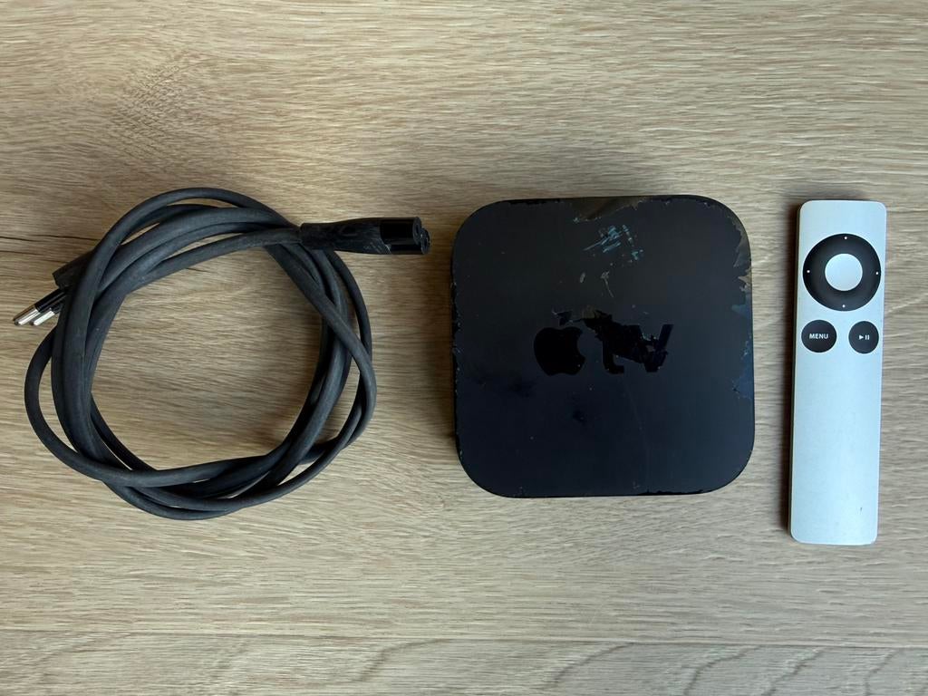 Apple TV (3e generatie A1427) 2012 met aluminium remote, Ophalen of Verzenden, Gebruikt, HDMI