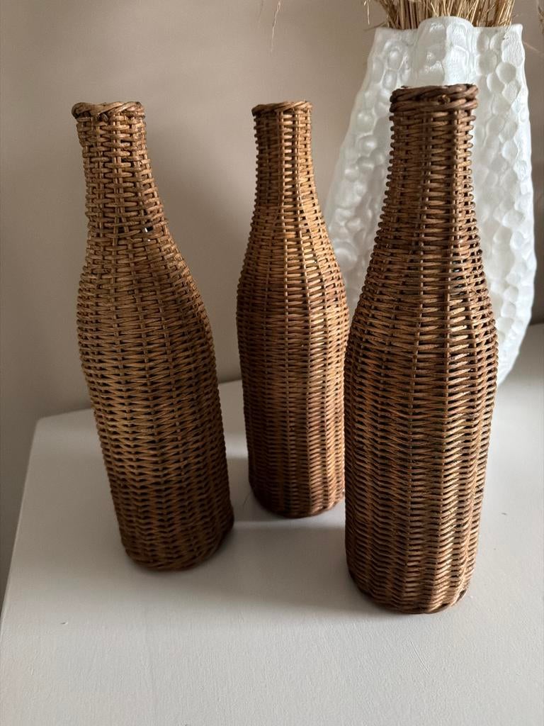 Rotan Vazen Set van 3, Ophalen, Overige materialen, Overige kleuren, Zo goed als nieuw