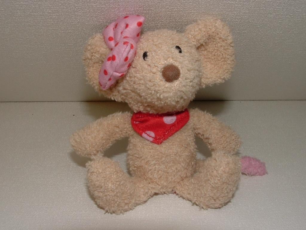 LILLEBI MUIS KLEIN ZACHTE BADSTOF ECRU MET TRICOT ROZE, Ophalen of Verzenden, Nieuw, Overige typen