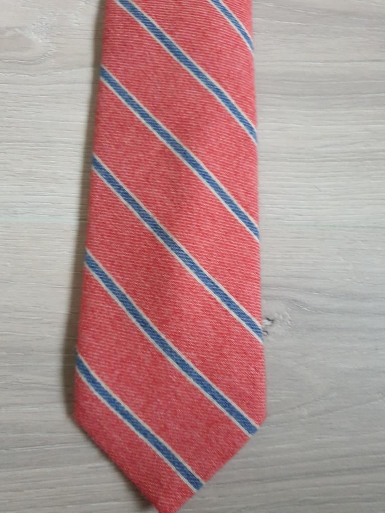 Breuer stropdas 70% cashmere 30% zijde ZGAN €75, Kleding | Heren, Verzenden, Zo goed als nieuw, Met patroon, Roze