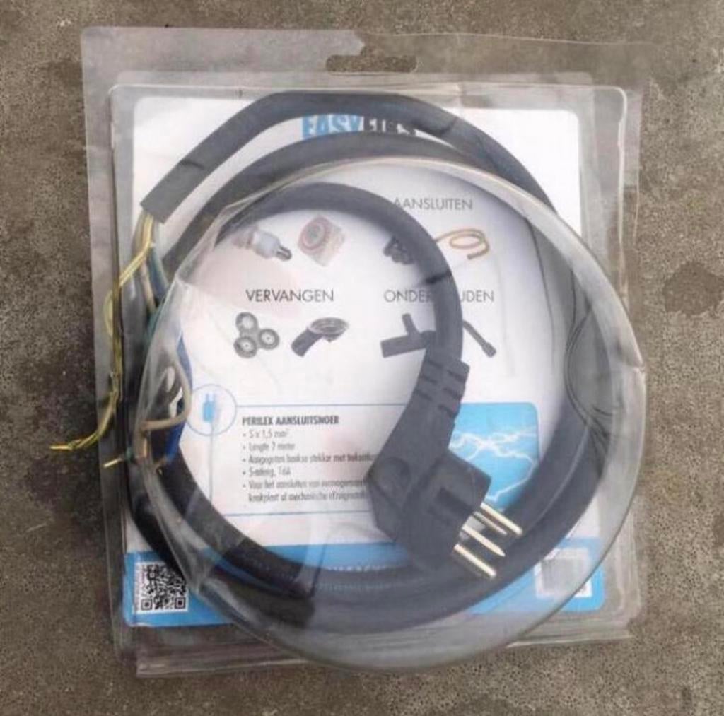 Nieuw Perilex aansluitsnoer met stekker 5-aderig 16A, 155cm, Witgoed en Apparatuur, Onderdelen en Toebehoren, Nieuw, Ophalen of Verzenden