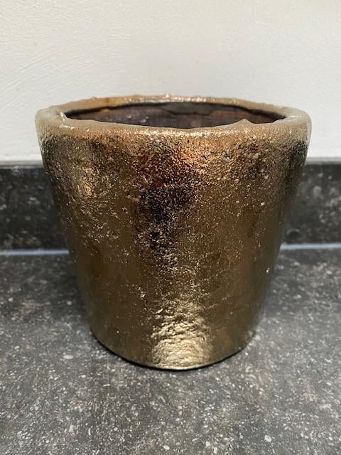 Studio Erik Gutter bloempot bronskleurig, Steen, Overige kleuren, Ophalen of Verzenden, Zo goed als nieuw