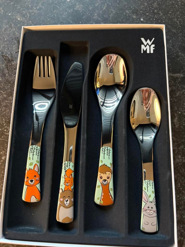 Kinderbestek Forest friends, Nieuw, Ophalen of Verzenden, Rvs of Chroom, Vaatwasserbestendig