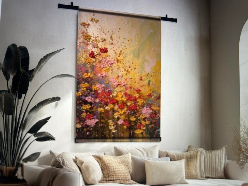 Mooi Wandkleed met Bloemen - 90x140 cm, Ophalen of Verzenden, Zo goed als nieuw