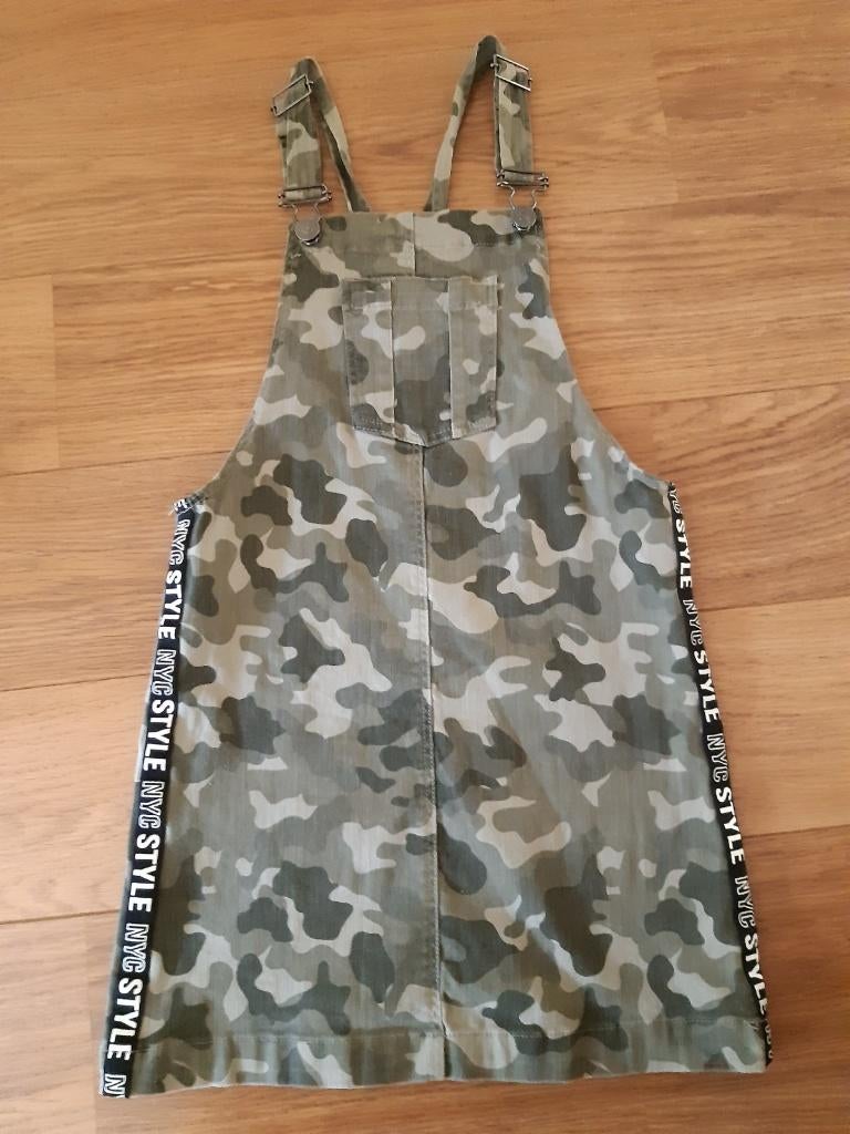 152 Army salopette jurkje Here and There, Meisje, Ophalen of Verzenden, Zo goed als nieuw, Jurk of Rok