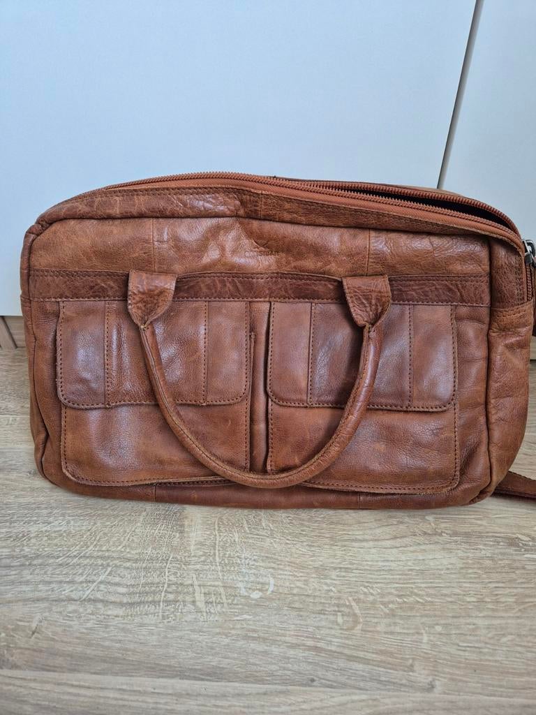 Bruine leren tas van Sansibar, 40 tot 60 cm, Gebruikt, 20 tot 30 cm, Bruin