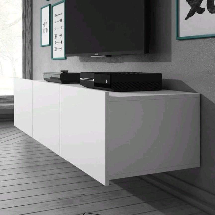 Tv kast Calgary - TV-Meubel - met 3 deuren - wit, 100 tot 150 cm, Ophalen of Verzenden, Zo goed als nieuw, Minder dan 100 cm