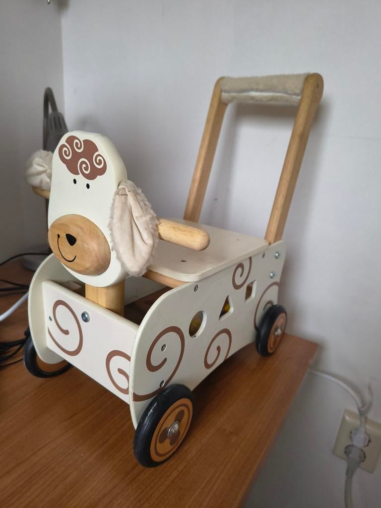 Houten Loopwagen Hond, Ophalen, Zo goed als nieuw, Duw- of Trekspeelgoed