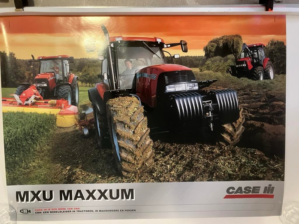 Case IH MXU Maxxum poster, Verzamelen, Ophalen of Verzenden, Zo goed als nieuw, Deurposter of groter, Film en Tv