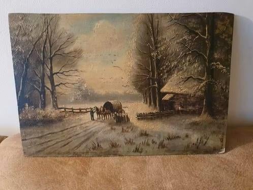 Schilderij op houten paneel Winterlandschap naar Apol, Ophalen
