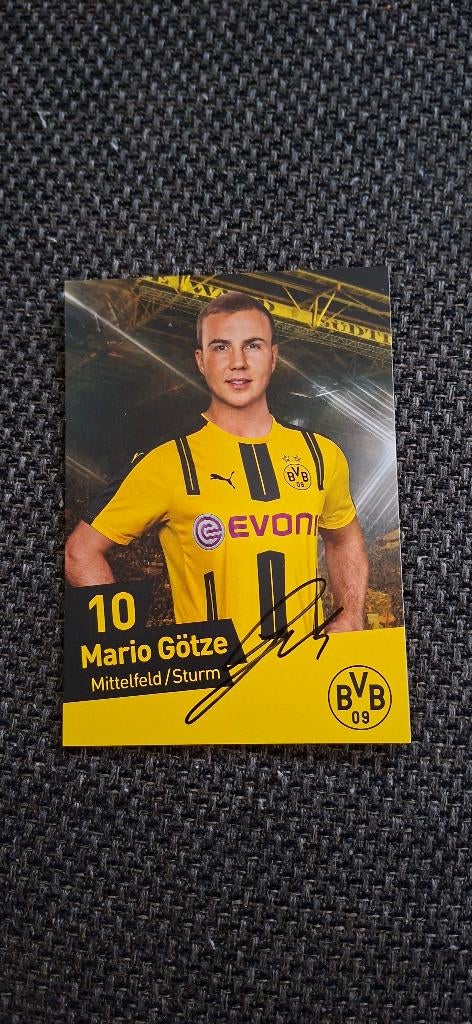 Spelerskaart met handtekening Mario Gotze Borussia Dortmund, Verzenden, Nieuw, Buitenlandse clubs, Spelerskaart