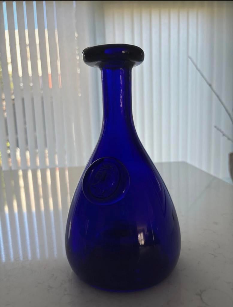 Holmegaard - Cobalt blauw Viking fles/karaf, Overige typen, Ophalen of Verzenden, Overige stijlen, Glas