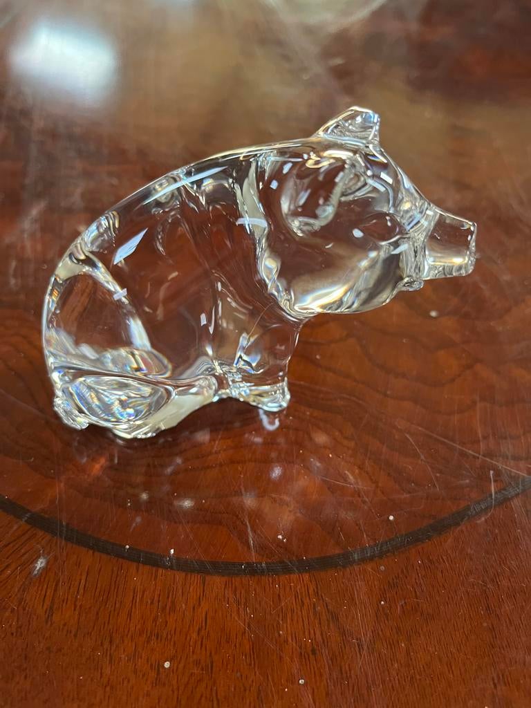 Helder glazen varken beeldje, Antiek en Kunst, Ophalen of Verzenden