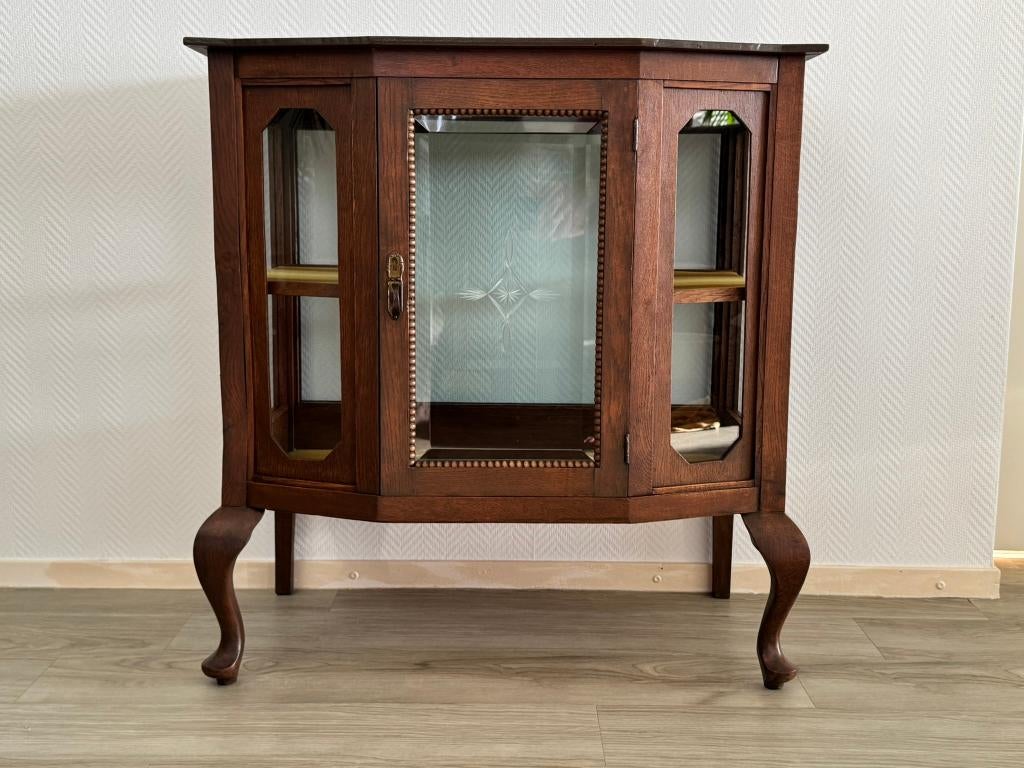 Prachtig Antiek Eiken Theekastje – Art Nouveau met Facetglas, Antiek en Kunst, Antiek | Meubels | Kasten, Ophalen