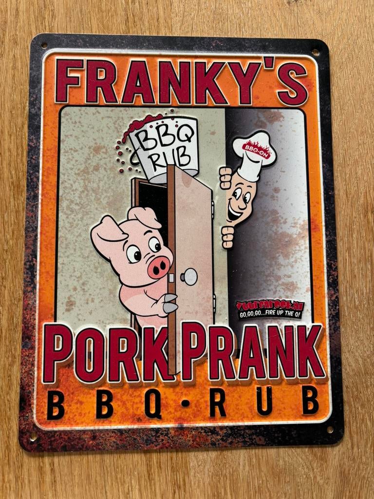 Metaal bordje bbq, Ophalen of Verzenden, Gebruikt