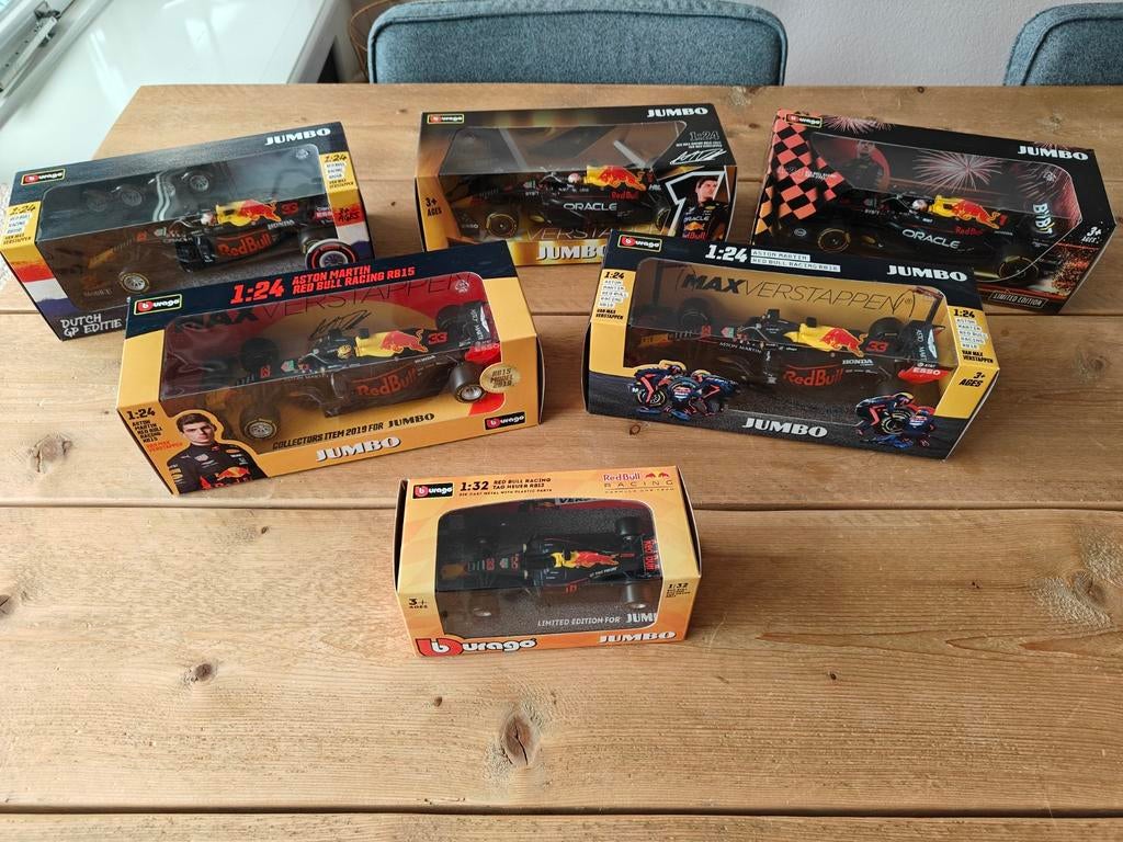 Max Verstappen schaalmodellen Jumbo Red Bull, Hobby en Vrije tijd, Modelauto's | 1:24, Nieuw, Auto, Bburago, Ophalen