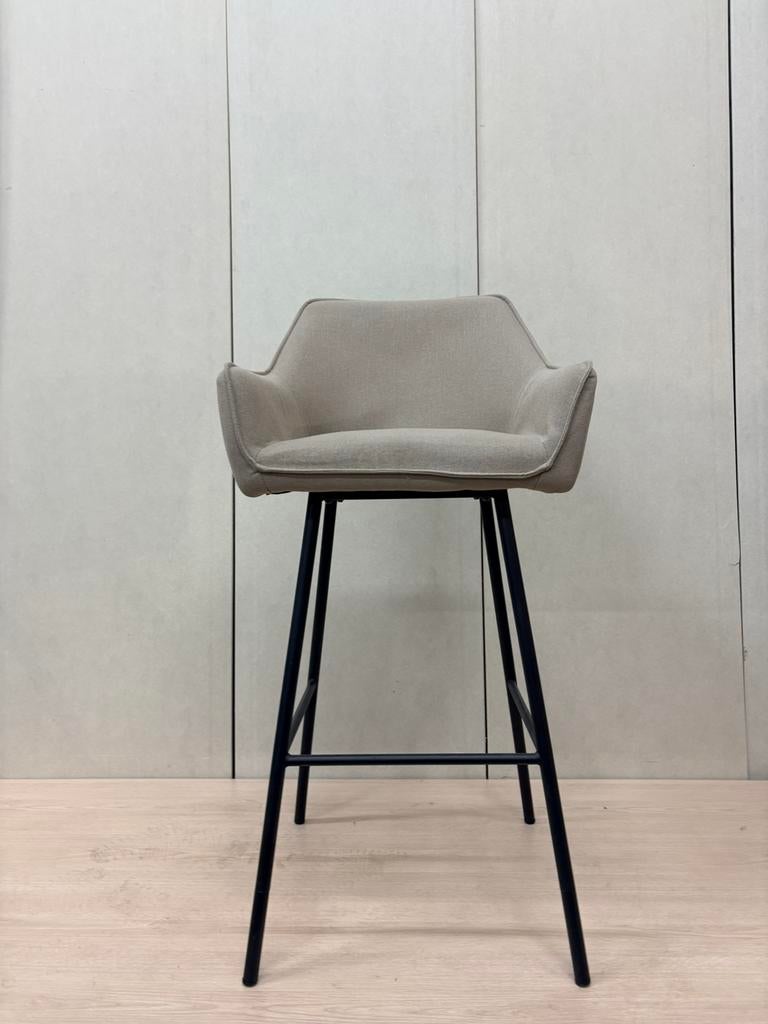 Bronx71 Scandinavische barkruk Lova' of 'Andor' in taupe, Ophalen, Met voetsteun, Zo goed als nieuw, Metaal