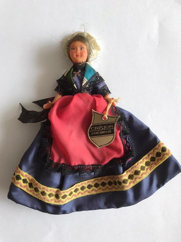 Vintage Frans Folklore Popje 17 cm, Ophalen of Verzenden, Gebruikt, Pop