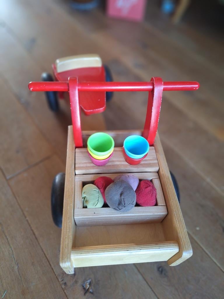 Houten bakfiets loopwagen ijscokar ijswagen, Ophalen, Gebruikt