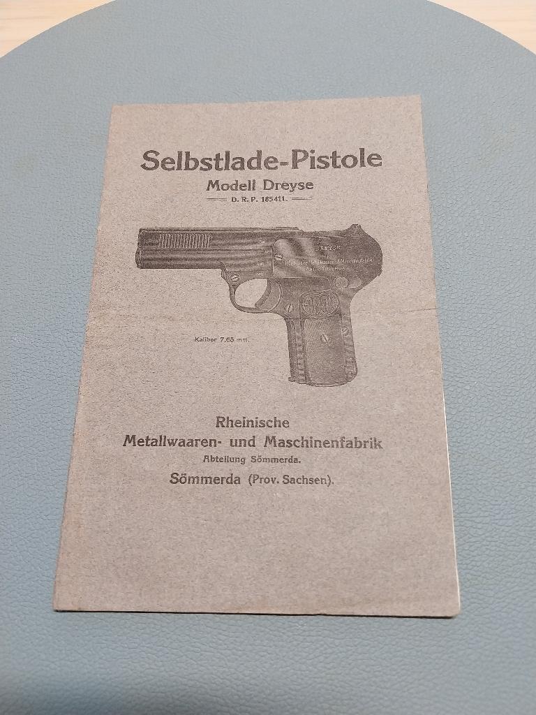 Selbstlade - Pistole Modell Dreyse D.R.P. 185411, Verzamelen, Militaria | Tweede Wereldoorlog, Ophalen of Verzenden, Nederland