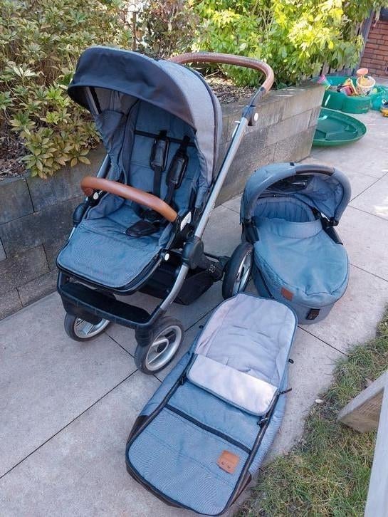 Mutsy evo industrial grijs, Ophalen, Gebruikt, Luchtbanden, Combiwagen