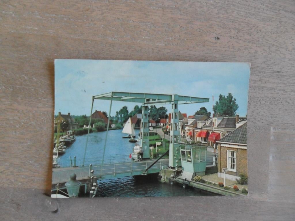 Terhorne fr, centrum /brug/boot 1969, Verzamelen, Verzenden, 1960 tot 1980, Gelopen, Friesland