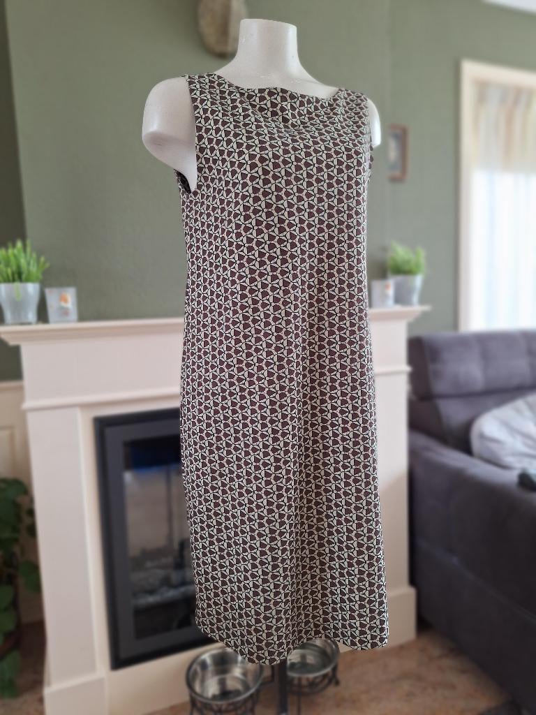 Maliparmi groen bruin jurk IT 46 NL 40 M, Kleding | Dames, Maat 38/40 (M), Bruin, Verzenden, Zo goed als nieuw