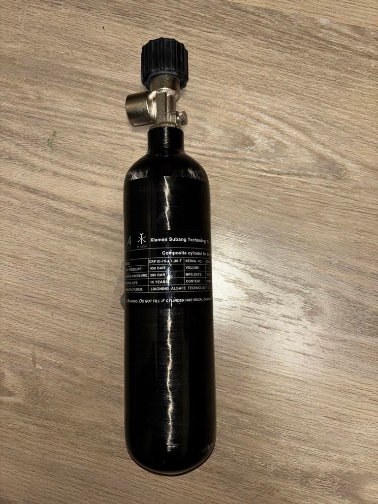 Vulfles PCP Luchtbuks - 1.1L carbon - 300 bar - Gekeurd!, Ophalen of Verzenden, Nieuw