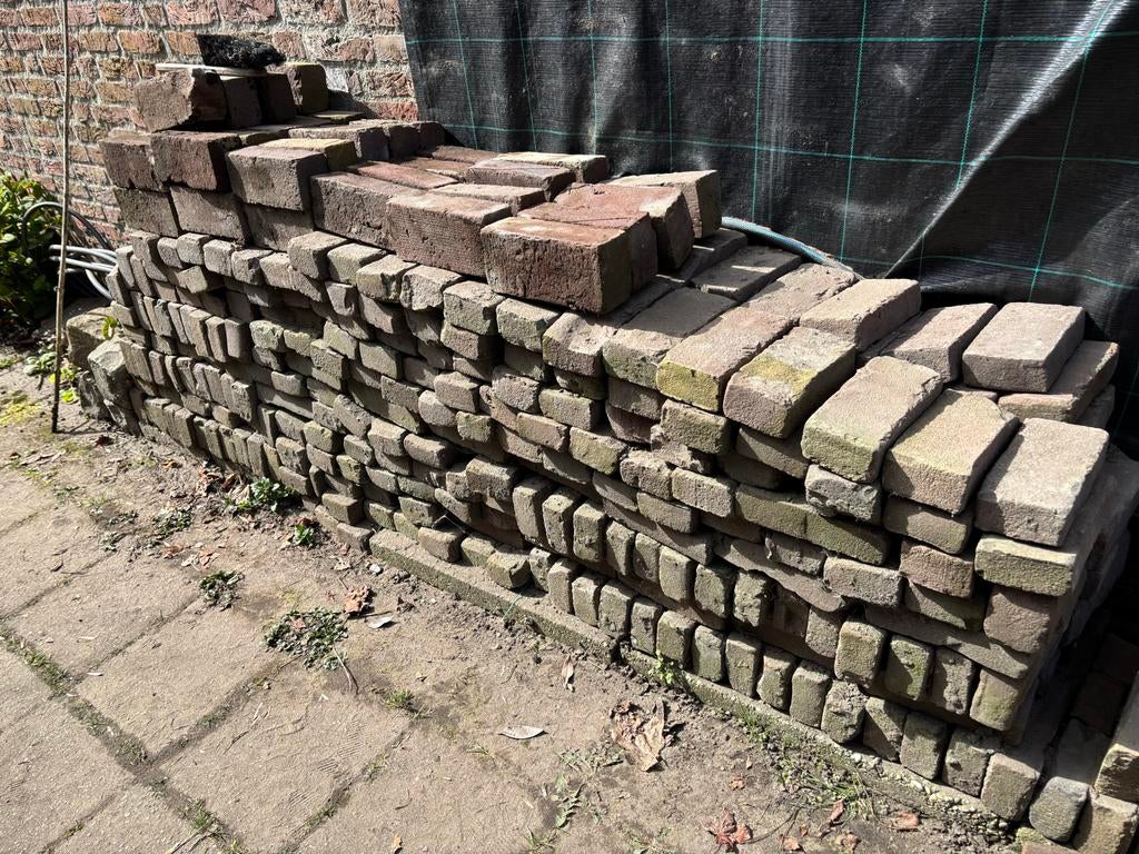 Handgebakken waaltjes, Tuin en Terras, Tegels en Klinkers, Gebruikt, Klinkers, Keramiek, Minder dan 5 m², Ophalen