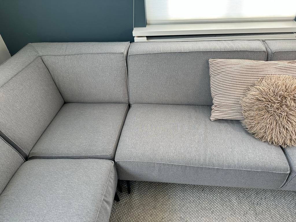 Grijze hoekbank, Ophalen, Gebruikt, Hoekbank, Stof