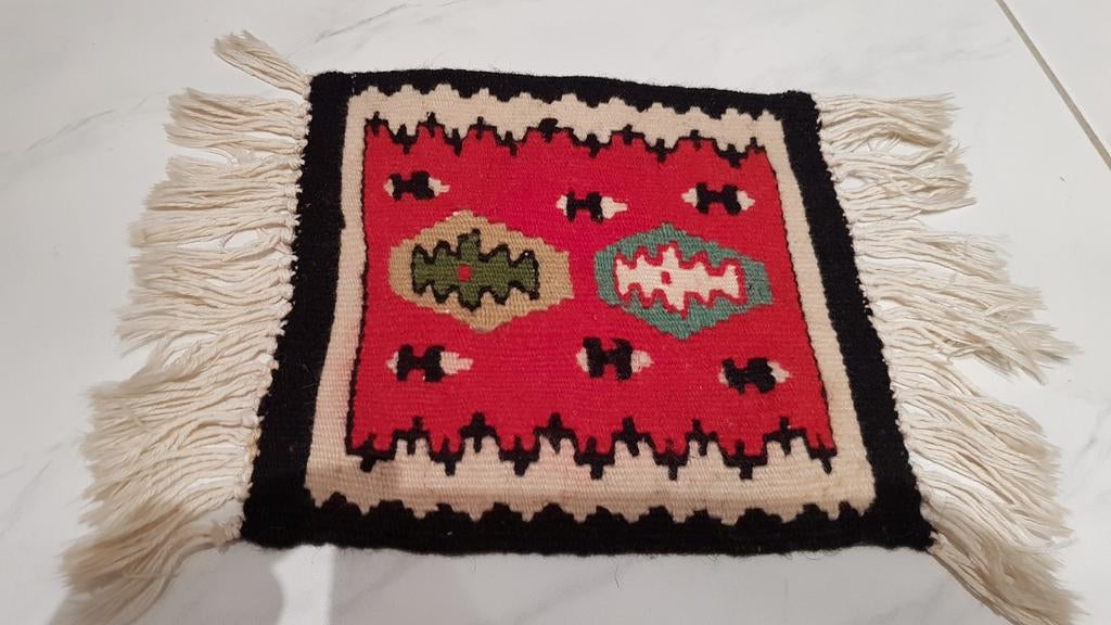 Vintage Kelim Kleed - 19x19 cm, Ophalen of Verzenden