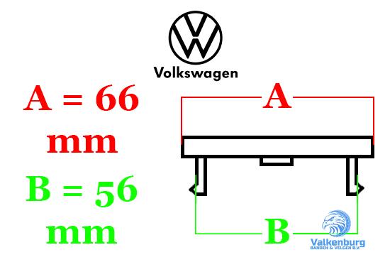 ORIGINELE VW Volkswagen naafkap naafdop set zwart chroom, Auto diversen, Wieldoppen, Gebruikt, -, Verzenden, -