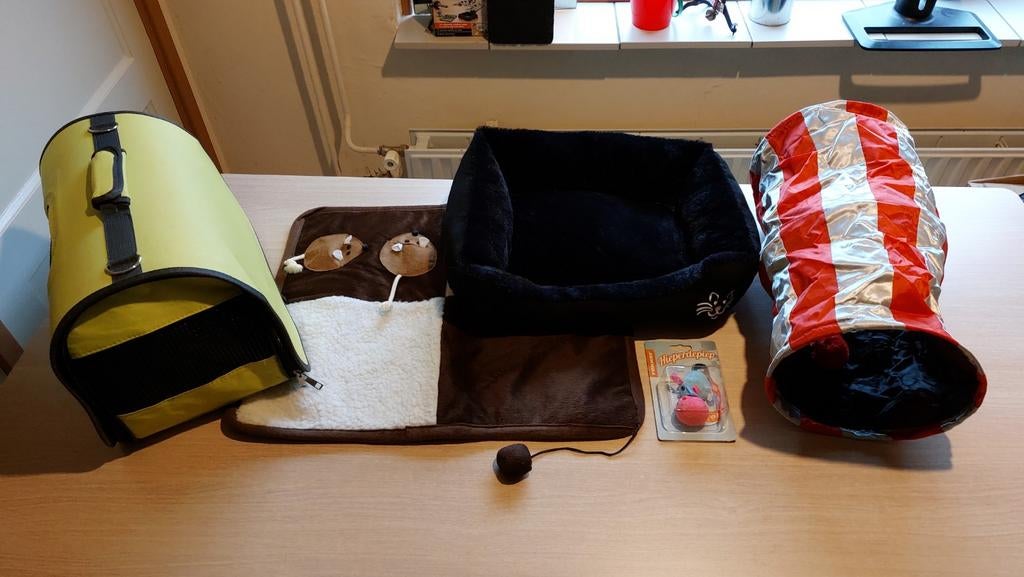 katten reis/draagtas-katten mand-speelkleed-tunnel-speeltjes, Ophalen of Verzenden, Nieuw