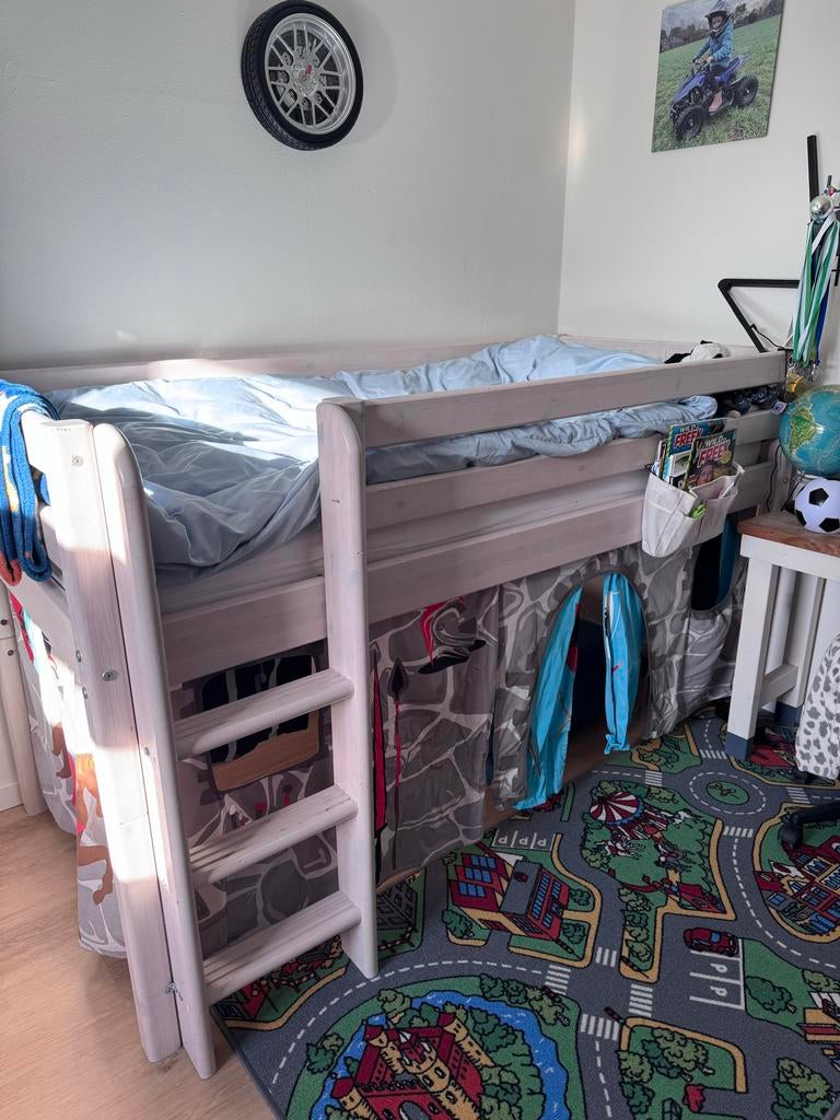 Halfhoogslaper Flexa met ondertent, Kinderen en Baby's, Kinderkamer | Stapelbedden en Hoogslapers, Ophalen, Gebruikt, Halfhoogslaper