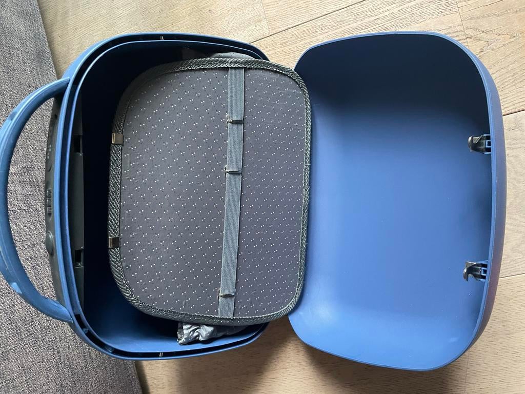 Blauwe beautycase, Gebruikt, Blauw, Ophalen of Verzenden, Met slot