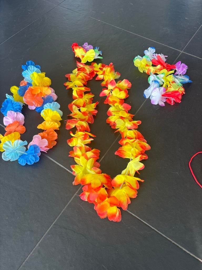 Hawaï Slinger Set - Feestelijke Bloemenkettingen, Ophalen of Verzenden, Gebruikt, Feestartikel, Overige