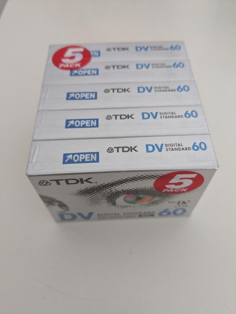 Nieuw: TDK 5-pack Mini DV bandjes / tapejes geseald verpakt, Overige genres, Nieuw in verpakking, Onbespeeld, Verzenden