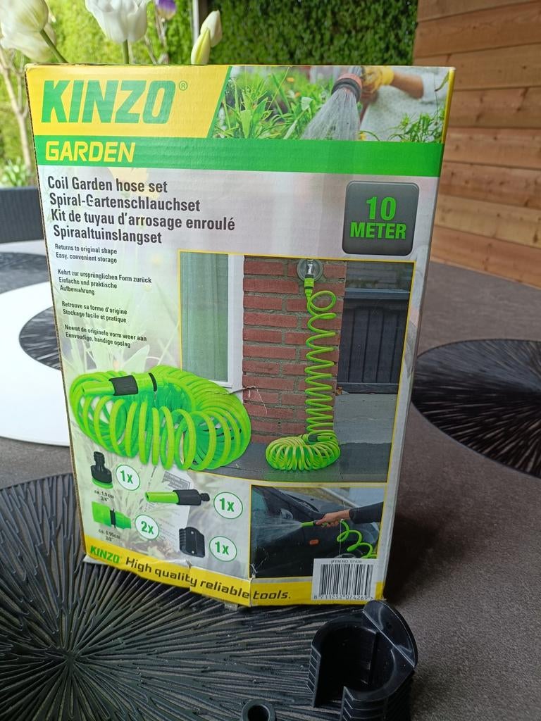 Kinzo Spiraal Tuinslang 10 meter - ZGAN, Tuin en Terras, Ophalen of Verzenden, Zo goed als nieuw, Tuinslang