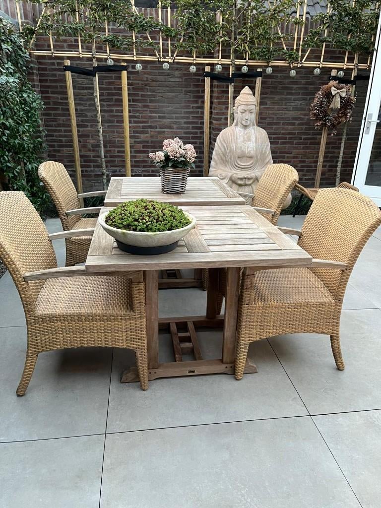 Gloster tuinset, Tuin en Terras, Ophalen, 4 zitplaatsen, Teakhout, Zo goed als nieuw