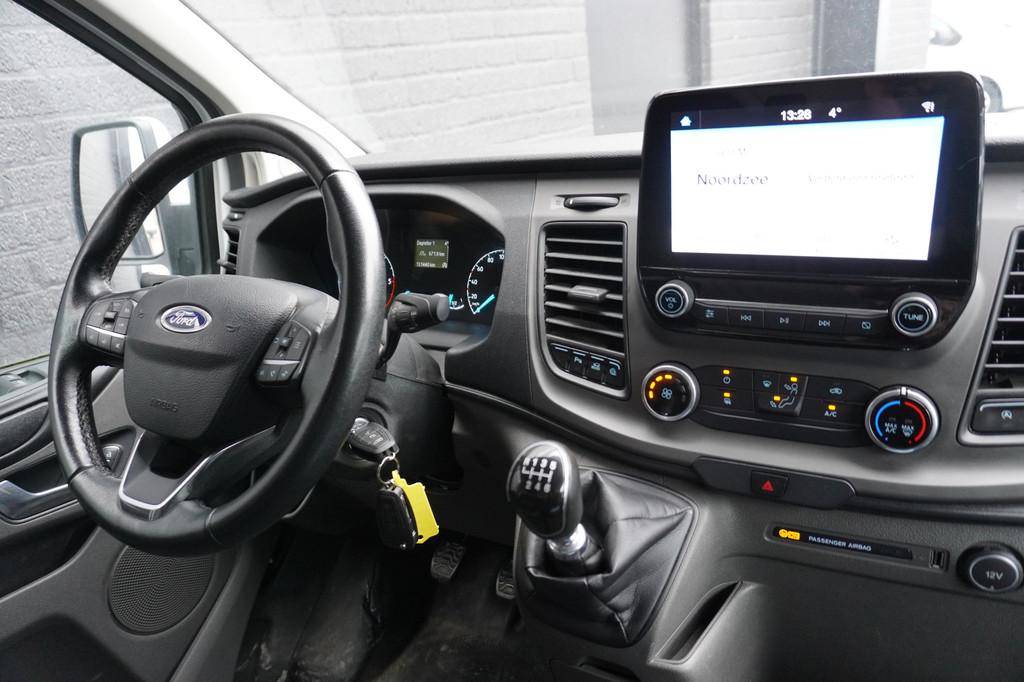 Ford Transit Custom 2.0 TDCI 130PK L2H2 EURO 6 - Airco - Cru, Voorwielaandrijving, Stof, Zwart, 4 cilinders
