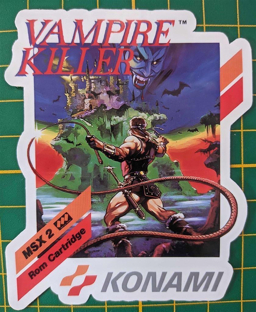 KONAMI VAMPIRE KILLER MSX 2 CASTLEVANIA STICKER, Verzamelen, Ophalen of Verzenden, Nieuw, Bedrijf of Vereniging
